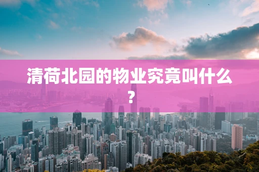 清荷北园的物业究竟叫什么？